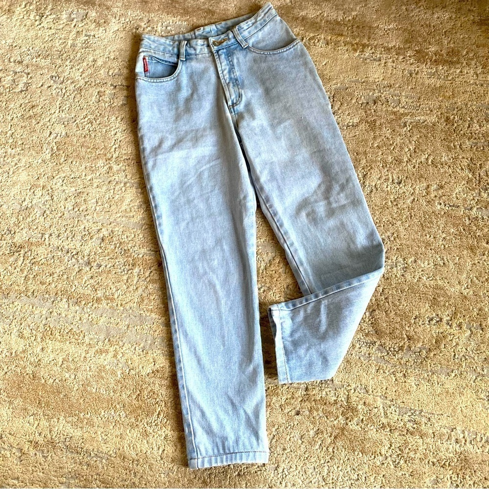 Bongo Vintage Y2K Mom Jeans High Waist Straight Leg Light Wash 100% Cotton: 1